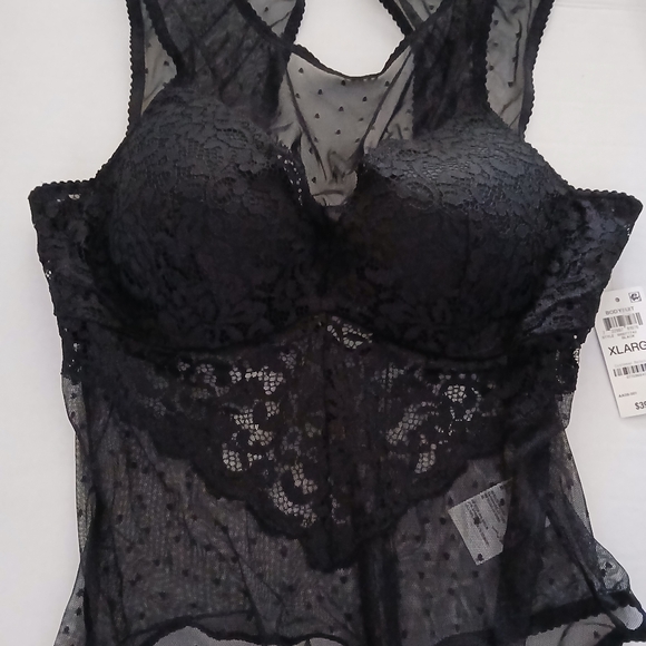 I.N.C. International Concepts Swiss Dot Lingerie Thong Bodysuit, Black, Size XL - Picture 11 of 11